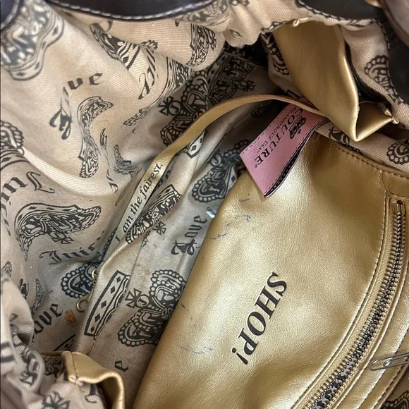 Juicy Couture Brown and Black Suede Tote - Picture 5 of 10